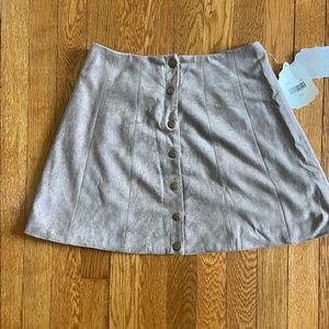 Altar’d State Tan Button Up Mini Skirt